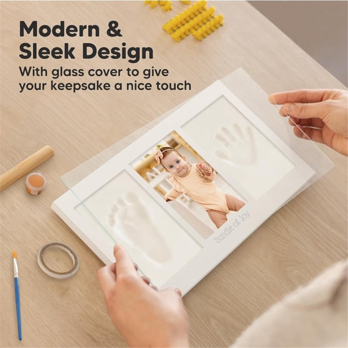 Baby Nursery Frames - طقم تذكاري لبصمات اليد والقدم للأطفال