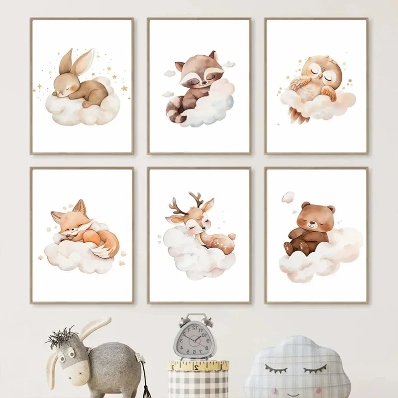 Baby Nursery Frames - الكرتون سحابة الحيوان حائط لوح رسم