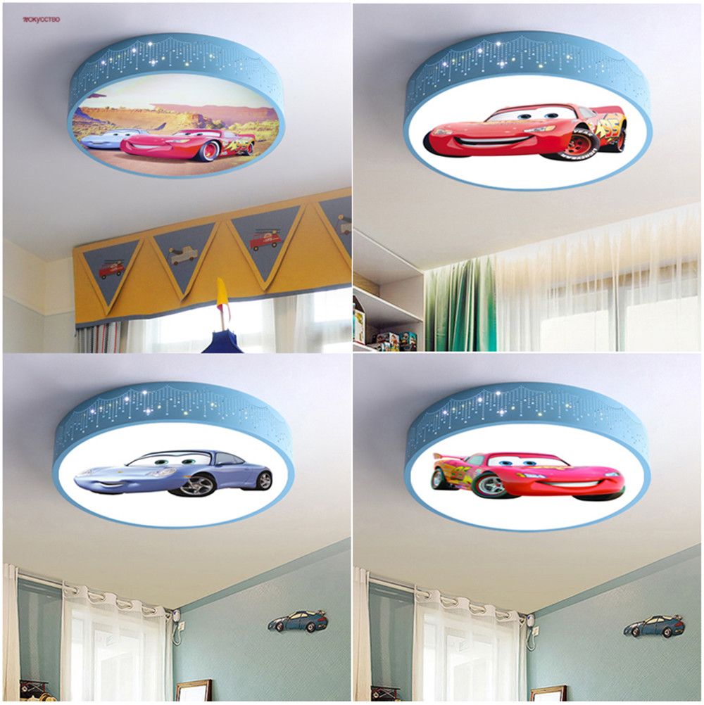 Baby Nursery Light Fixture - الكرتون سيارة مستديرة Led مصباح السقف