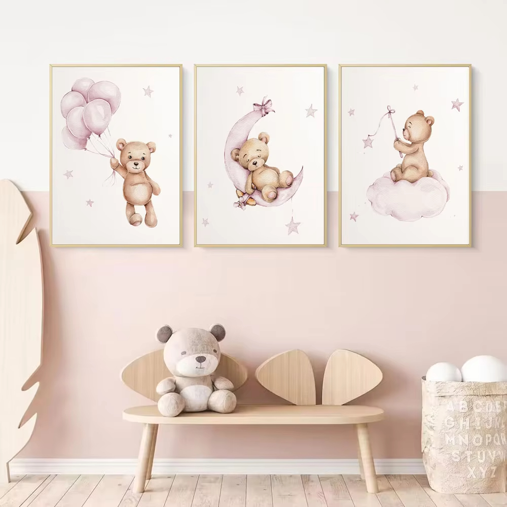 Baby Nursery Decor Girl - ديكور جداري لغرفة الأطفال بتصميم دب