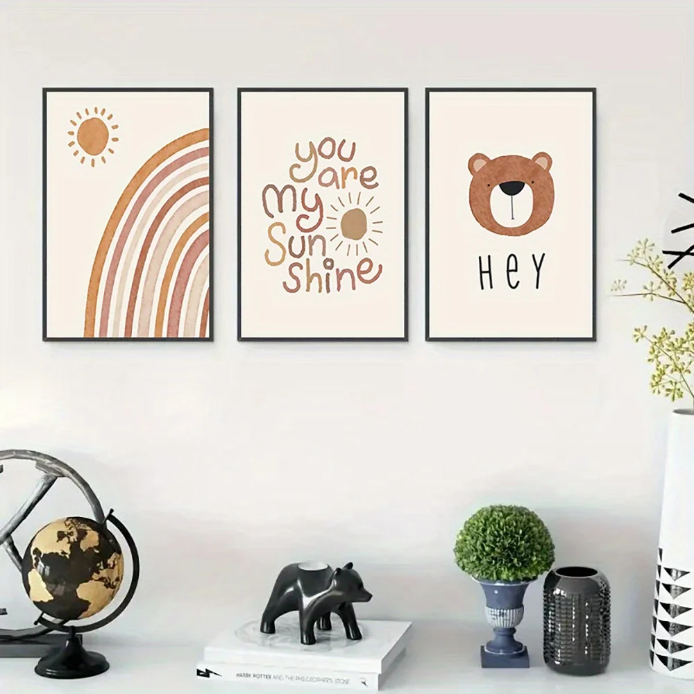 Baby Nursery Frames - (بدون إطار) مجموعة من 3 لوحات