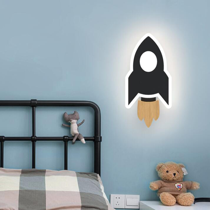 Baby Nursery Wall Lights - الكرتون LED صاروخ الجدار مصباح ،