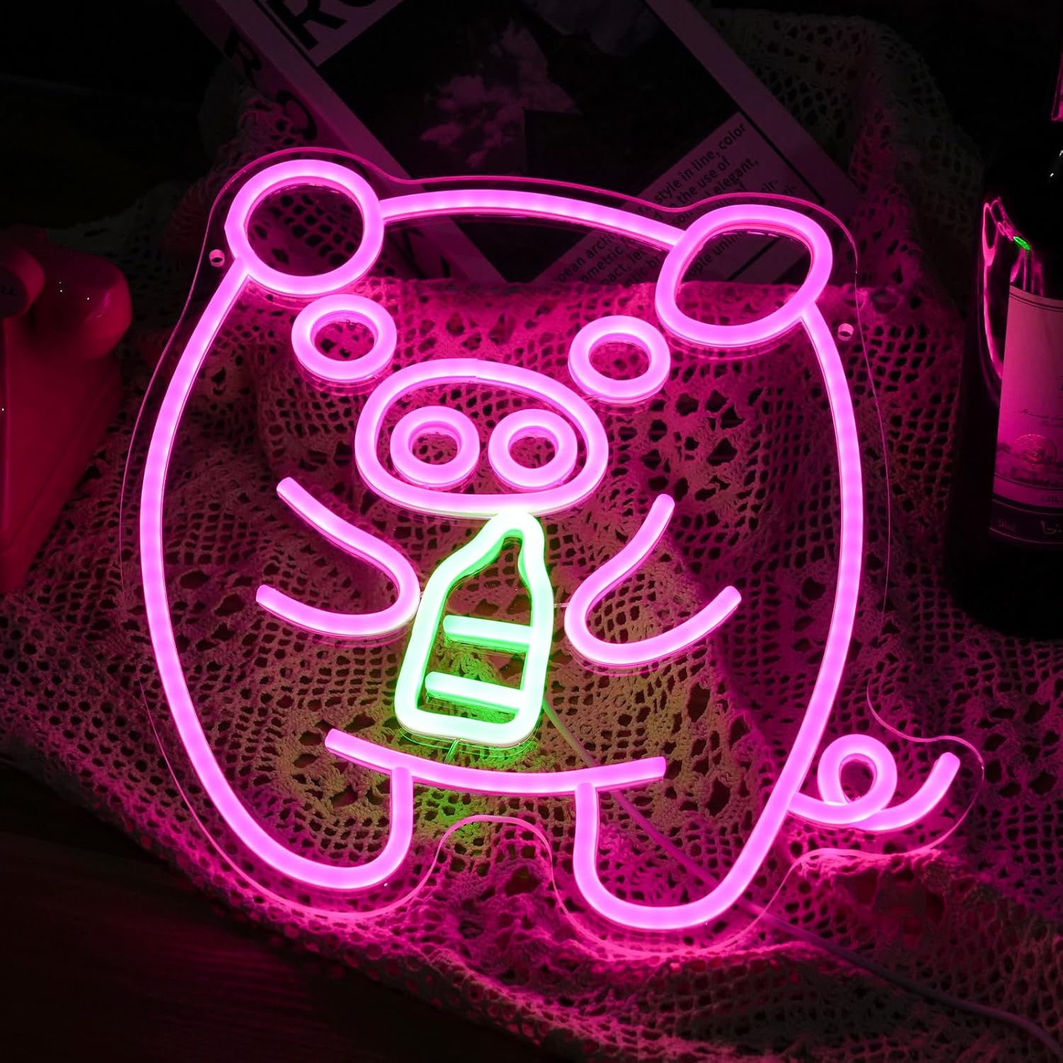 لافتة نيون LED على شكل زجاجة ح - مراجعة Baby Nursery Wall Lights وسعره