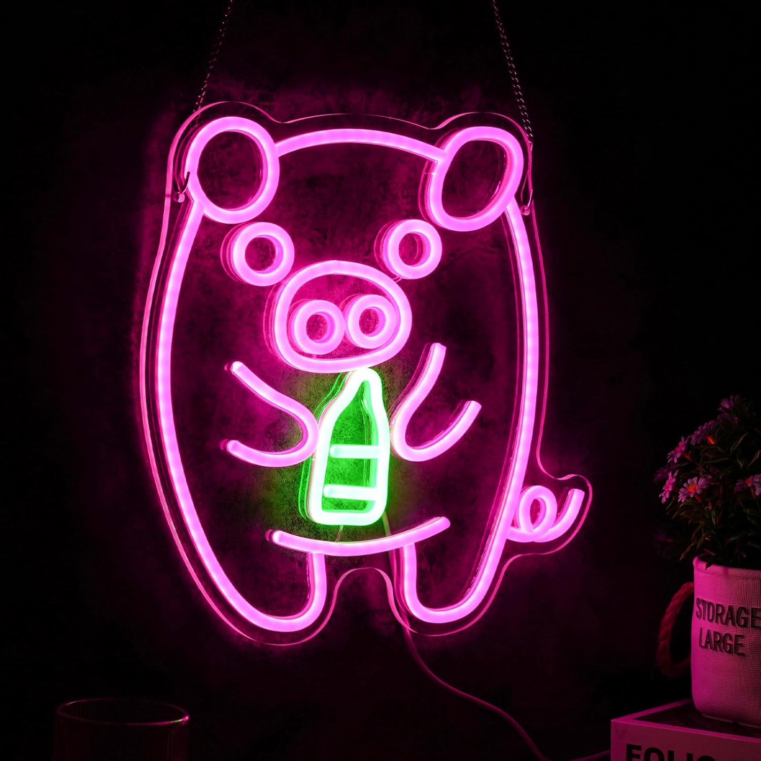 لافتة نيون LED على شكل زجاجة ح - مراجعة Baby Nursery Wall Lights وسعره