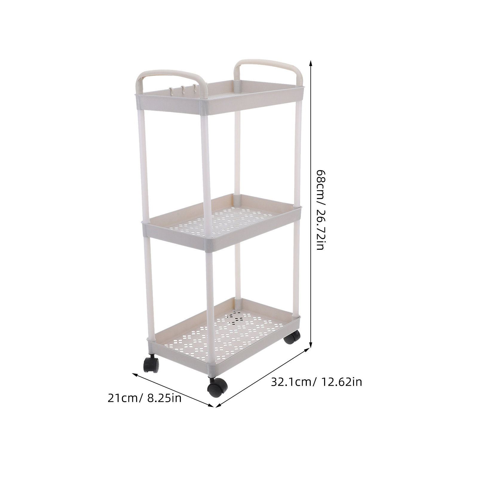 عربة تخزين بلاستيكية بثلاث طبق - مراجعة Baby Nursery Trolley وسعره