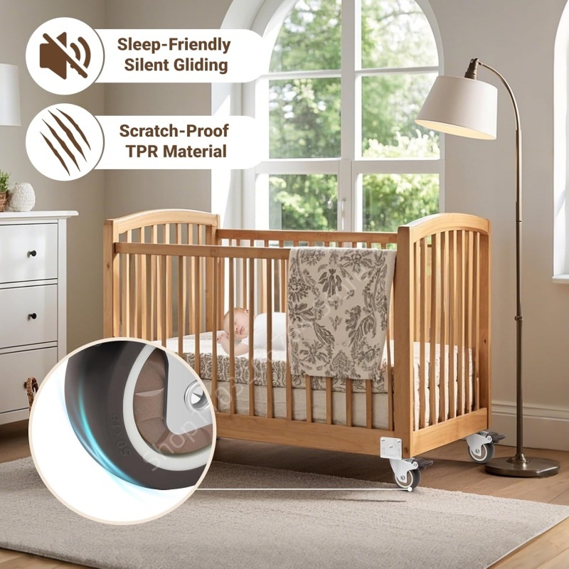 4 قطعة عجلات أثاث شديدة التحمل - مراجعة Baby Nursery Trolley وسعره