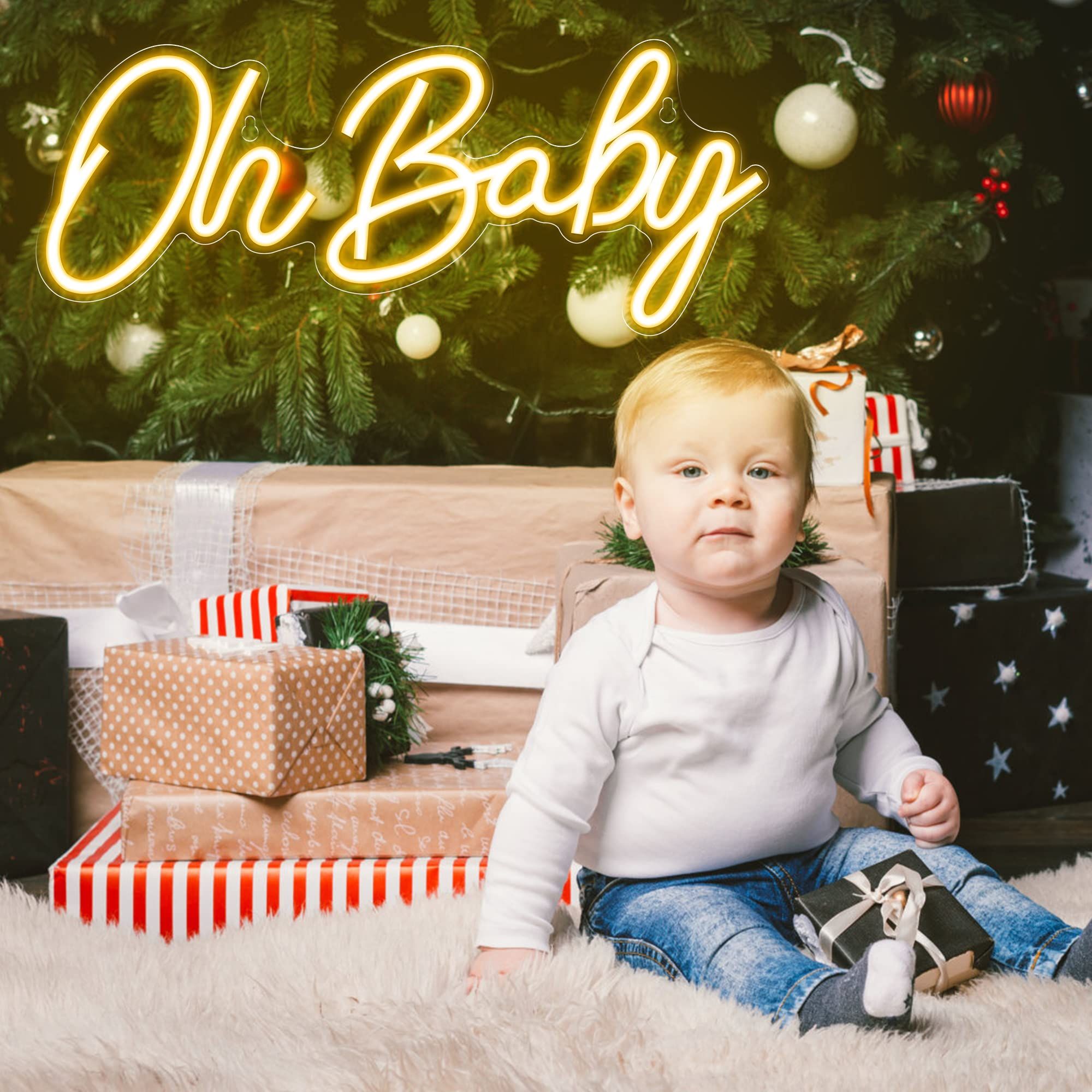 لافتة نيون 'أوه بيبي' بإضاءة L - مراجعة Baby Nursery Wall Lights وسعره