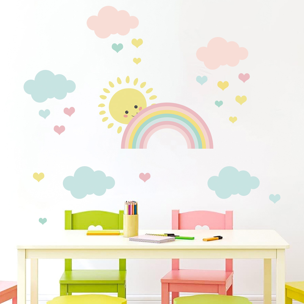 ملصقات جدارية كرتونية للشمس وا - مراجعة Baby Nursery Decor Girl وسعره