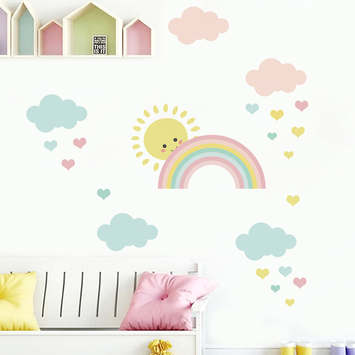 ملصقات جدارية كرتونية للشمس وا - مراجعة Baby Nursery Decor Girl وسعره